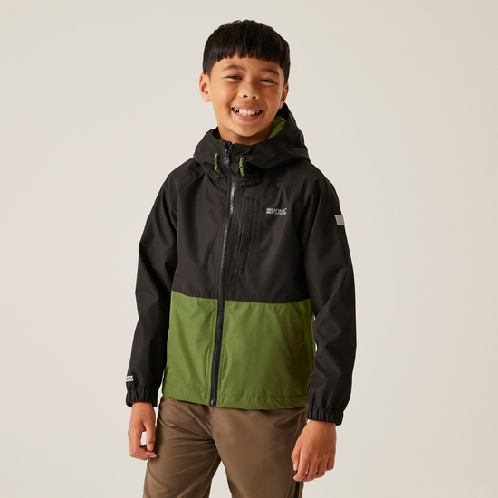 Kids' Hanleigh II Waterpoof Jacket | Black Nephrite Green Grenoble Green