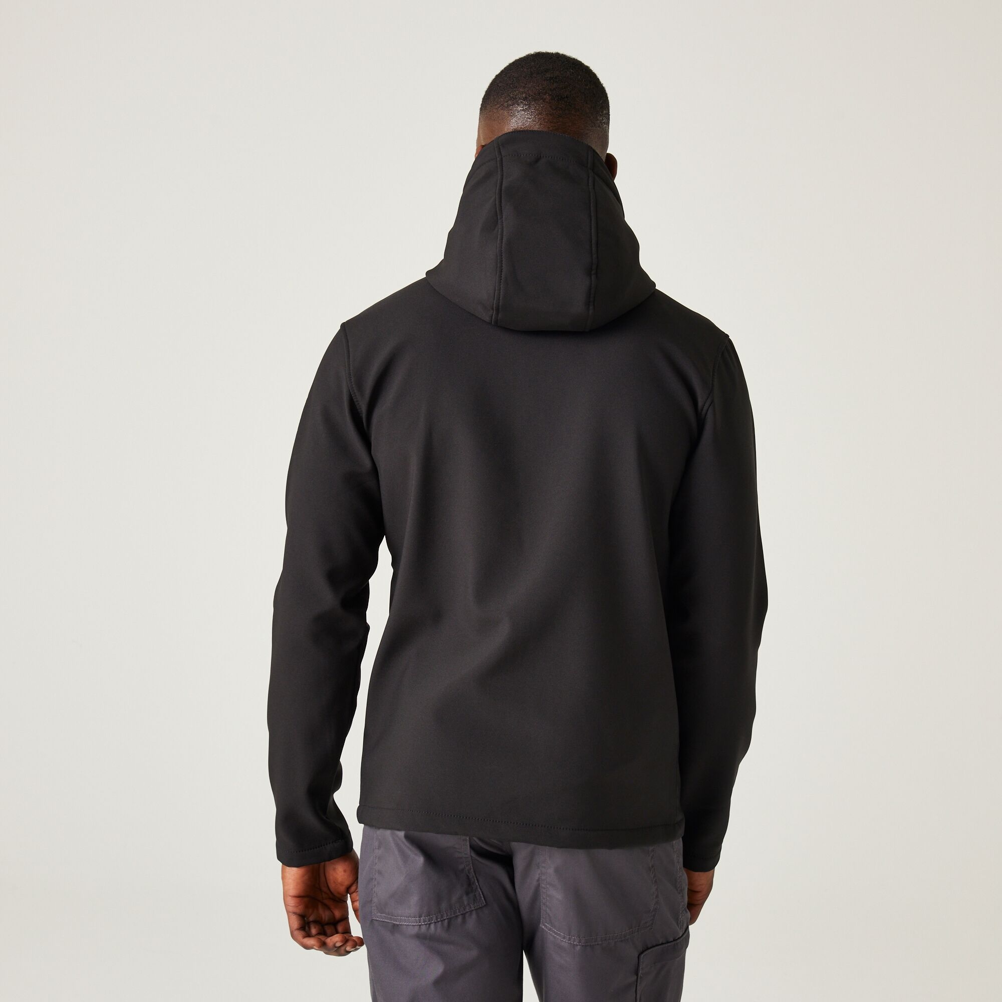 Men's Navigate 2 Layer Hooded Softshell Jacket | Black Seal Grey