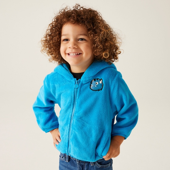 Kids' Animal Full Zip Fleece | Spike The Monster Hydro Blue