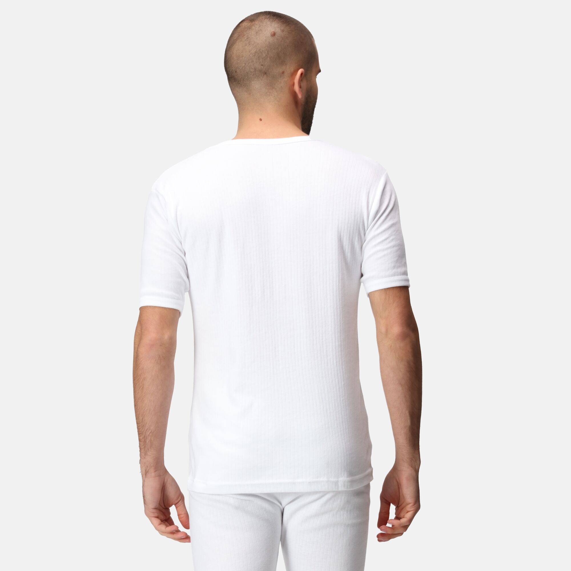 Men's Short Sleeve Thermal Vest | White