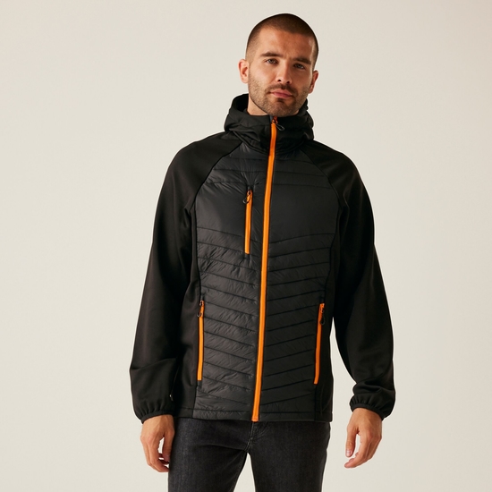 Men's Navigate Hybrid Jacket | Black Orange Pop