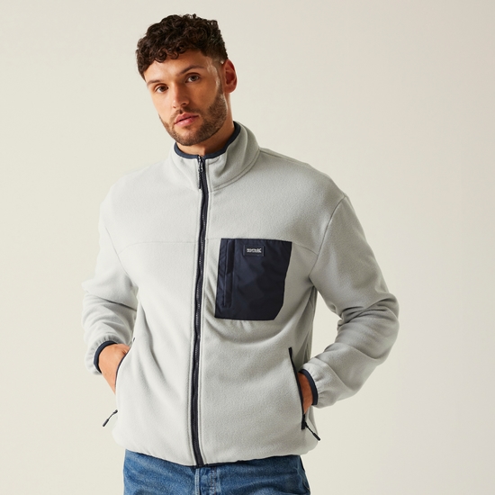 Men's Frankie Full Zip Fleece | Silver Grey Navy