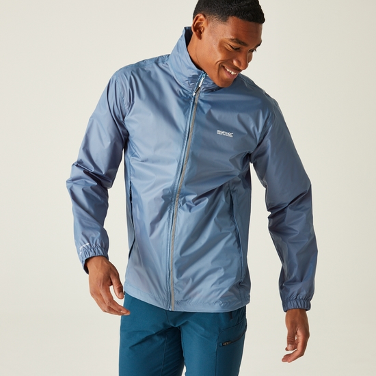 Men's Lyle IV Waterproof Packaway Jacket | Coronet Blue Danger Red