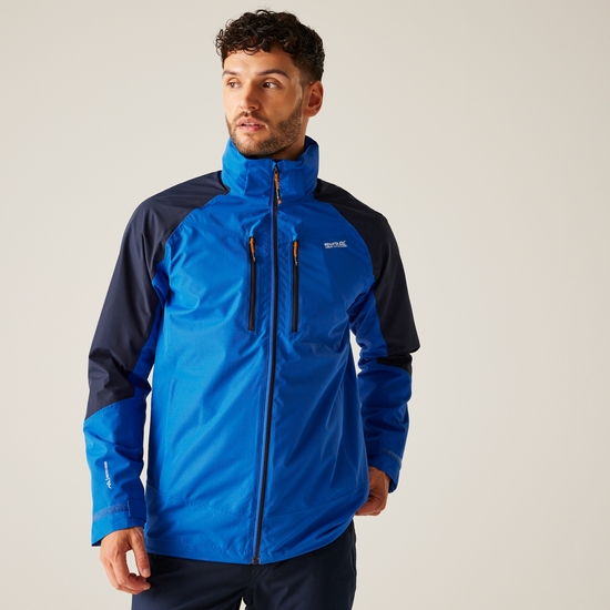 Men's Calderdale VI Waterproof Jacket | Olympian Blue Navy Tangerine Tango