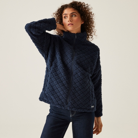 Women's Apphia Full Zip Fluffy Fleece | Navy