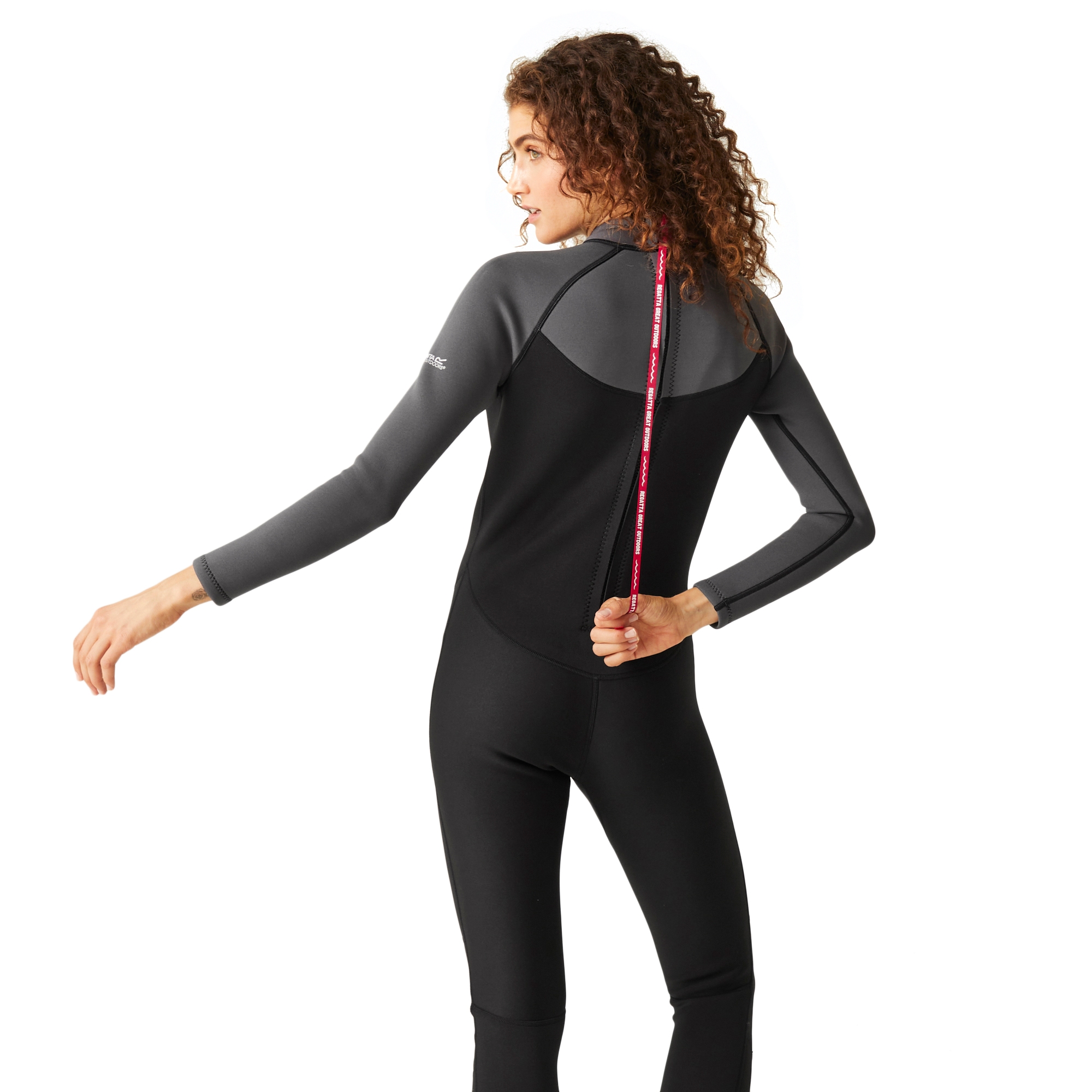 Women's Full 2mm Wetsuit | Dark Grey Black White