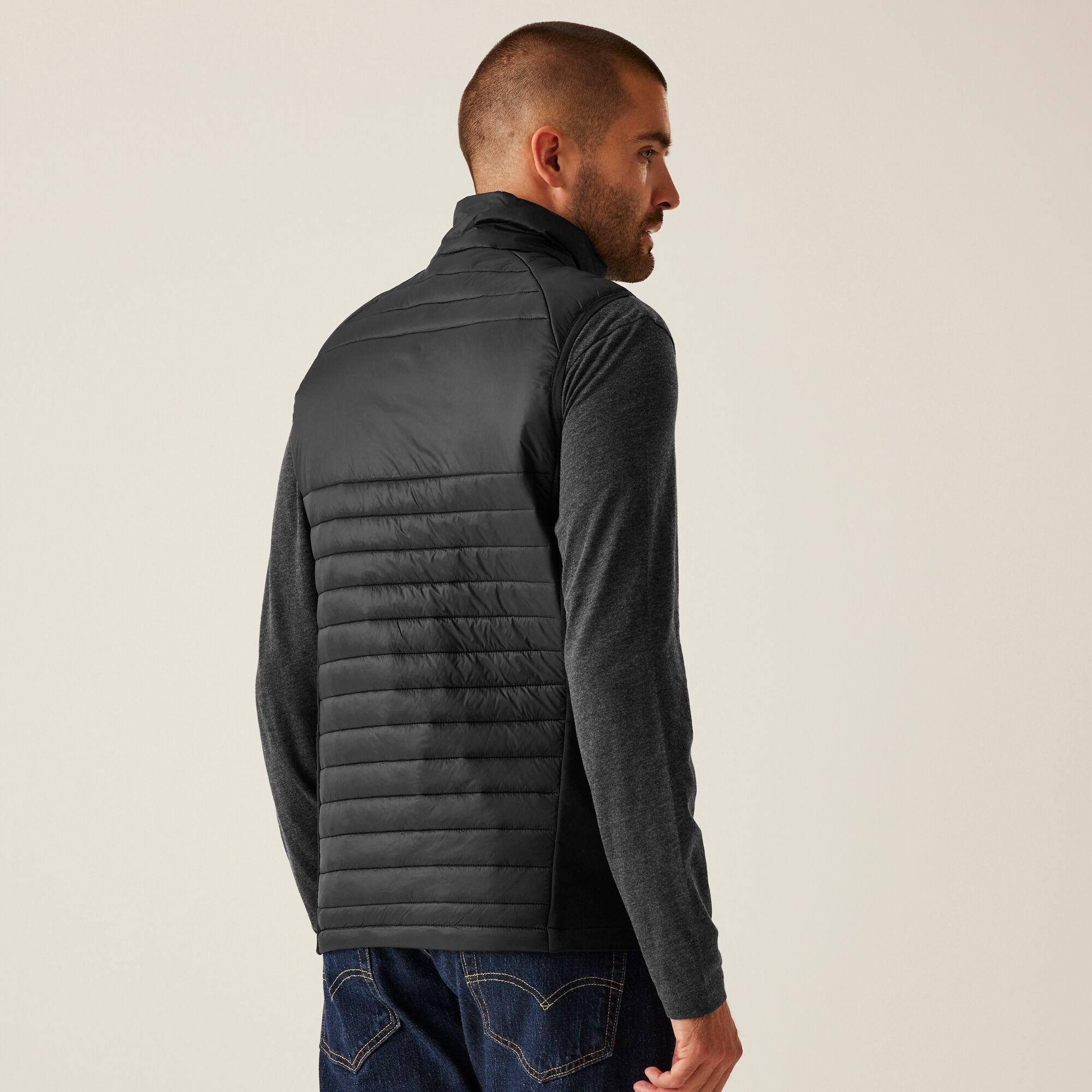 Men's Navigate Hybrid Bodywarmer | Black Lime Green
