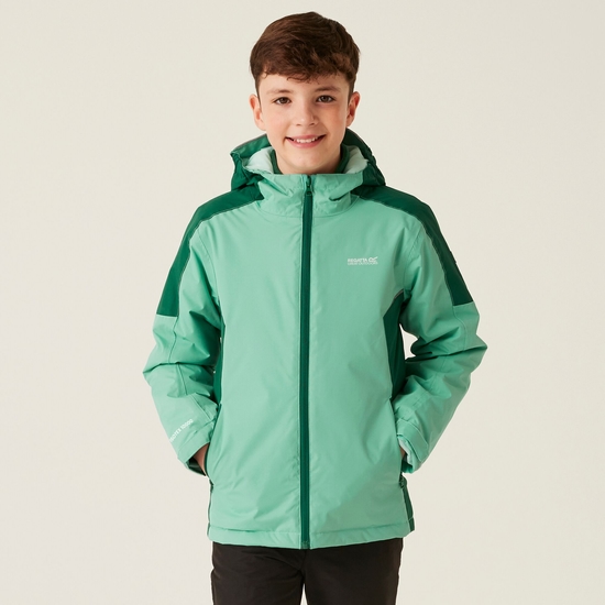 Kids' Hurdle V Waterproof Jacket | Dusty Green Rain Forest