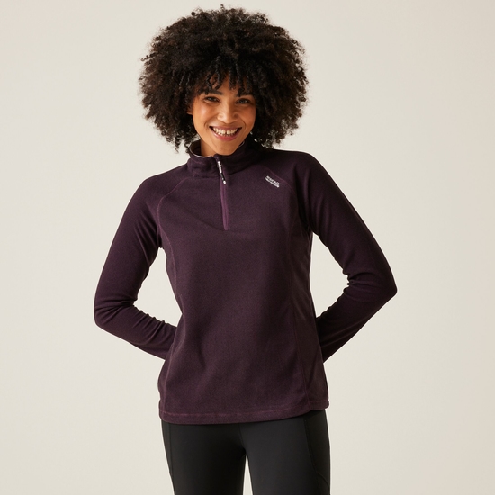 Women's Montes Lightweight Half-Zip Fleece | Deep Plum Black