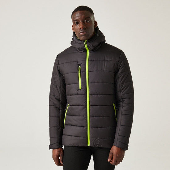 Men's Navigate Thermal Jacket | Black Lime Green
