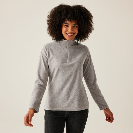 Women's Pimlo Half Zip Velour Fleece | Light Steel