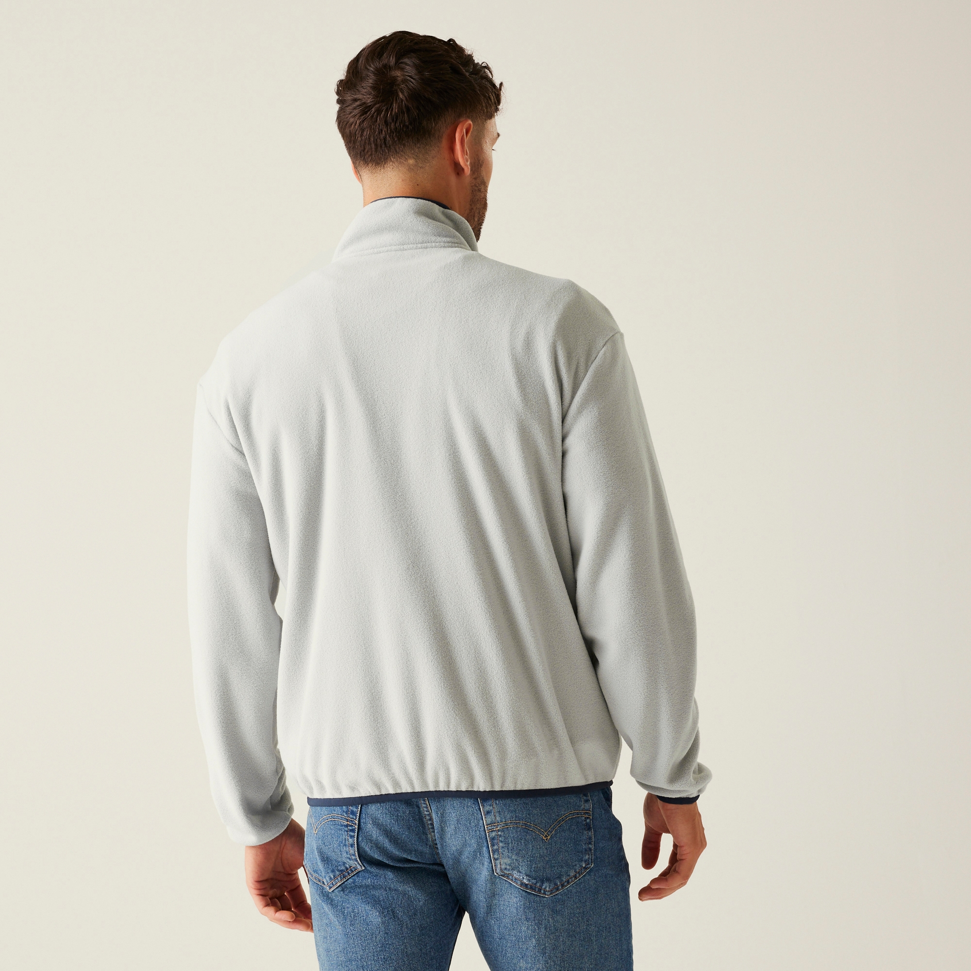Men's Frankie Full Zip Fleece | Silver Grey Navy