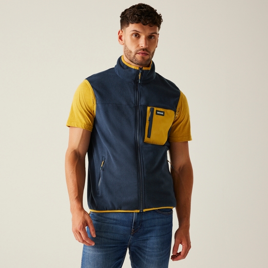 Men's Frankie Fleece Gilet | Navy Mustard