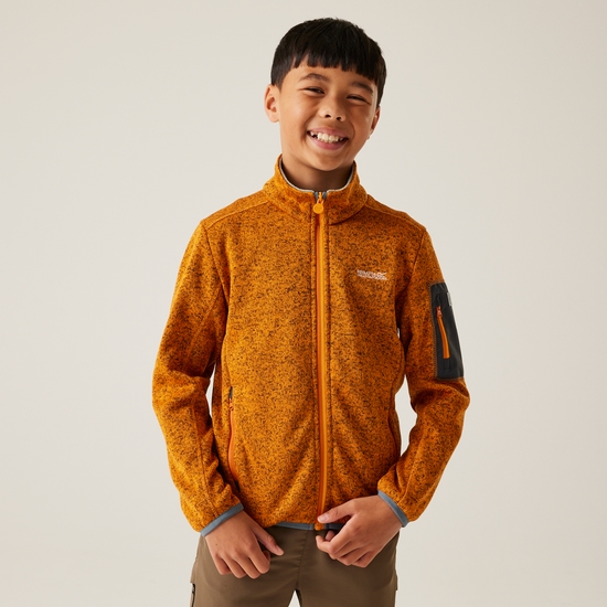 Kids' Newhill Full Zip Fleece | Bright Marigold Glacier
