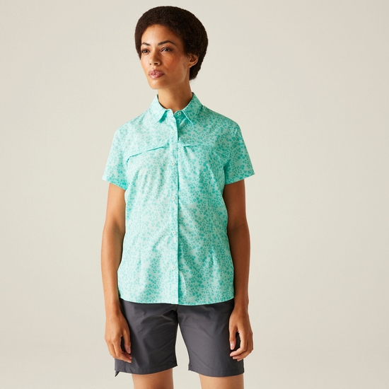 Women's Travel Packaway Short Sleeve Shirt | Icy Morn Meadow Print