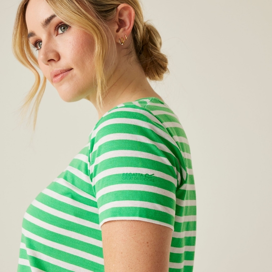 Women's Bayletta Short Sleeve T-Shirt | Island Green White Stripe