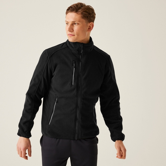 Men's Omicron III Waterproof Breathable Full Zip Fleece | Black