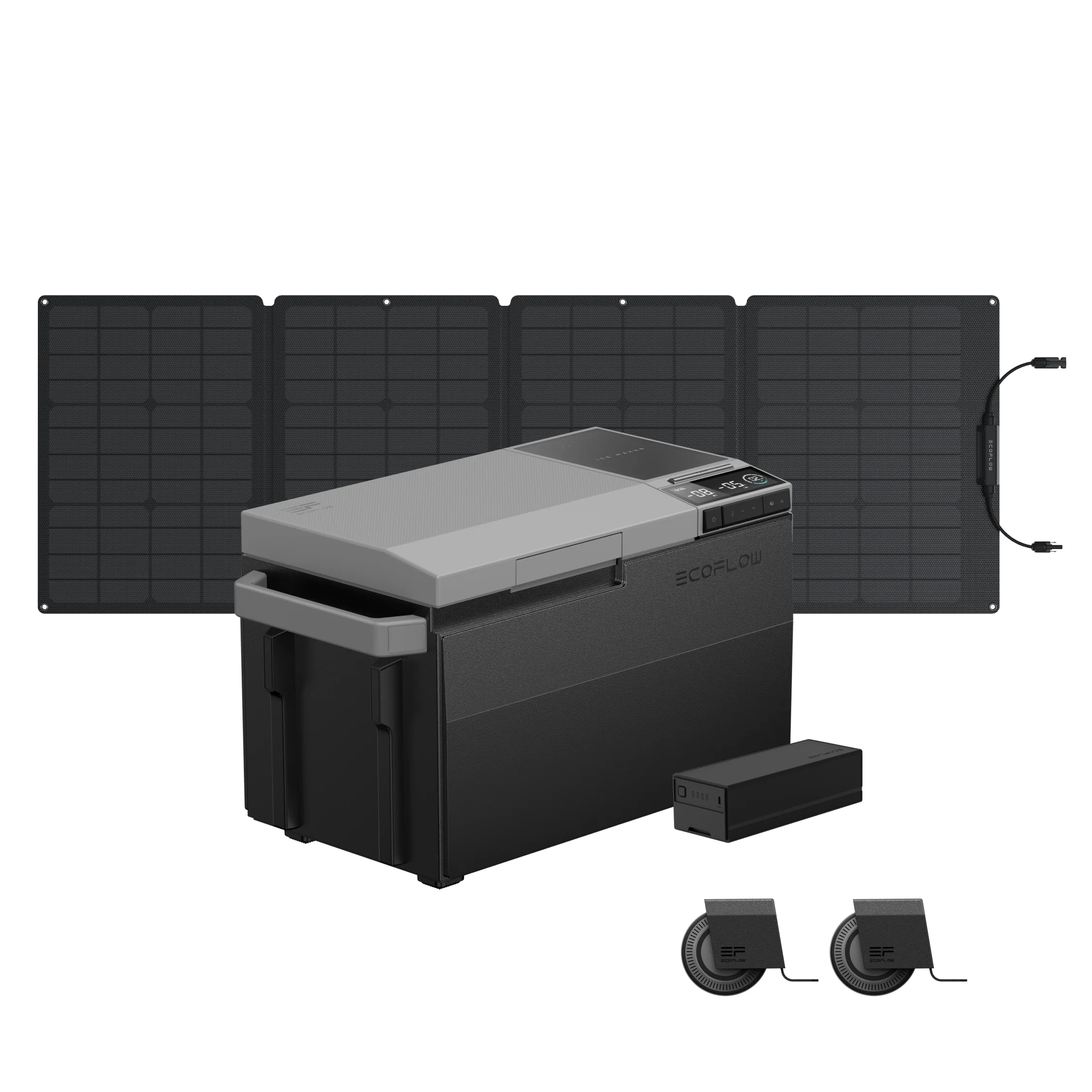 EcoFlow GLACIER + Plug-in Battery + Detachable Wheels + 110W Portable Solar Panel