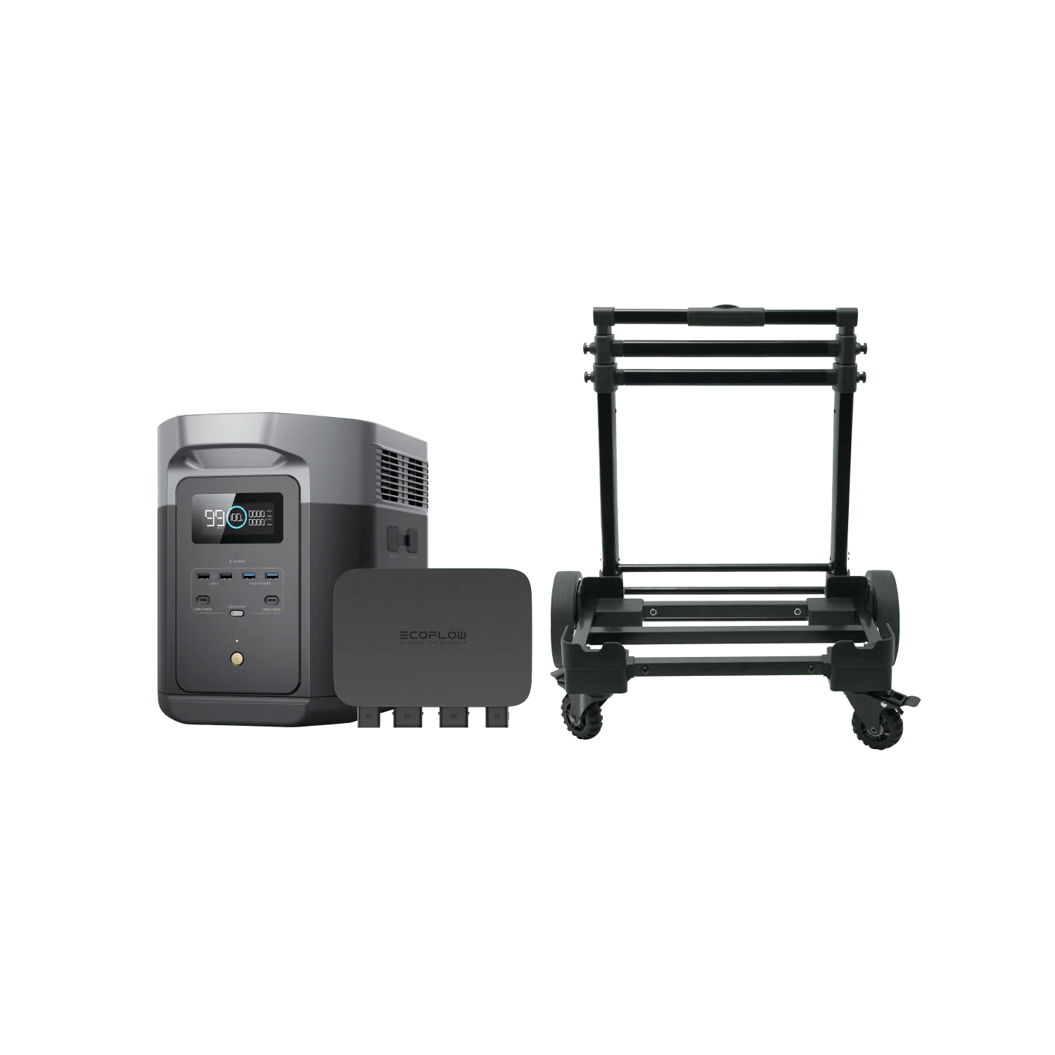 EcoFlow DELTA 2 MAX + 800W Alternator Charger + Hand Truck