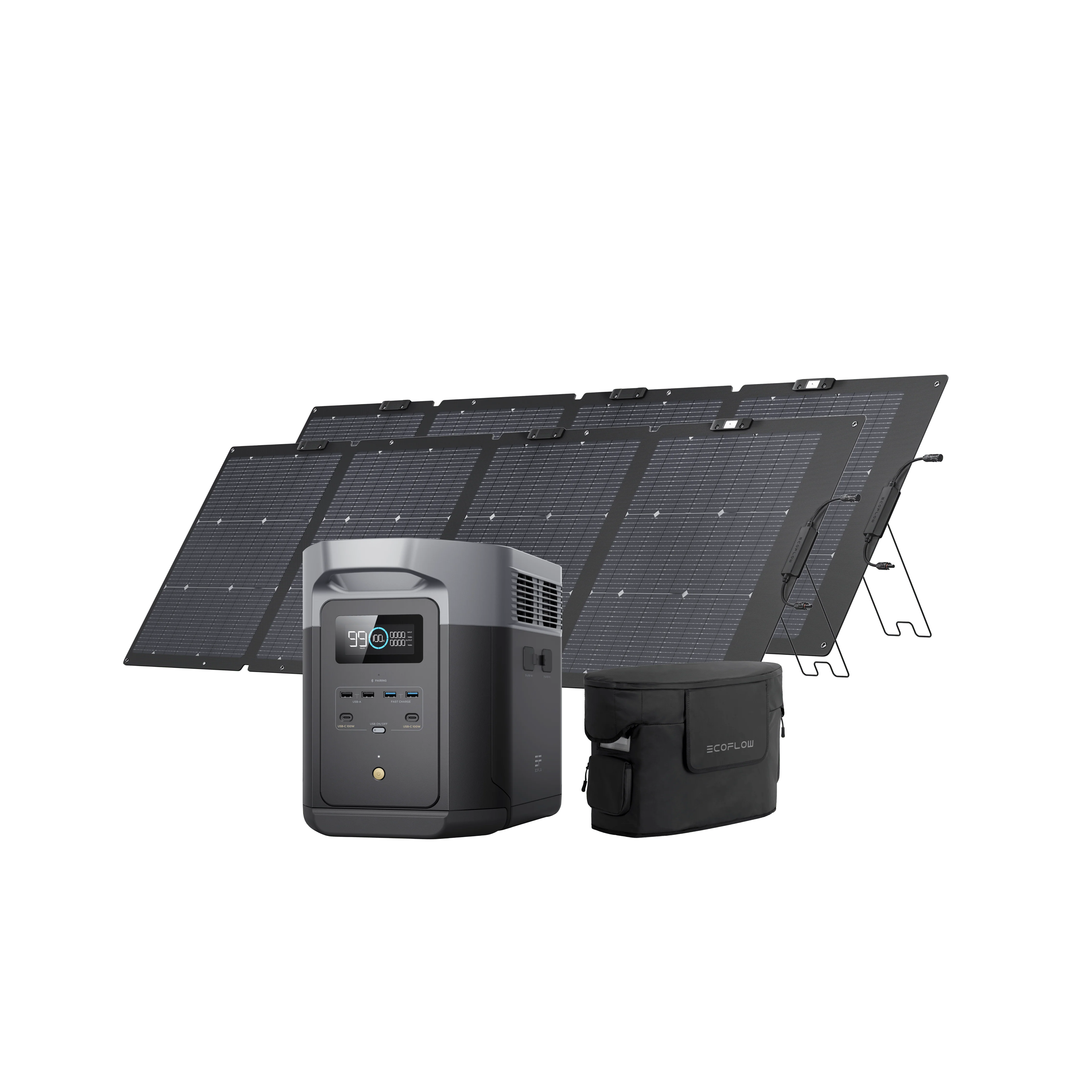 EcoFlow DELTA 2 Max + 2 x 220W Portable Solar Panel + Bag - Web Exclusive