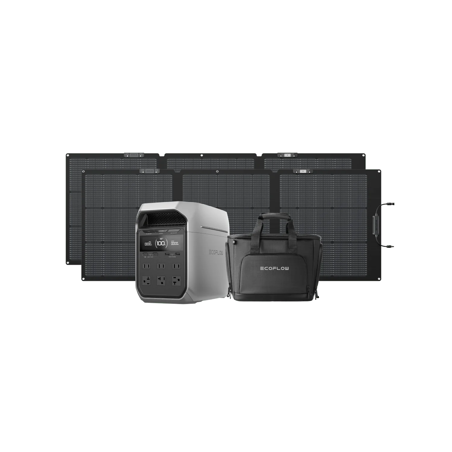 EcoFlow DELTA 3 Plus Portable Power Station + 2 x 220W Solar Panel + DELTA 3 Series Bag