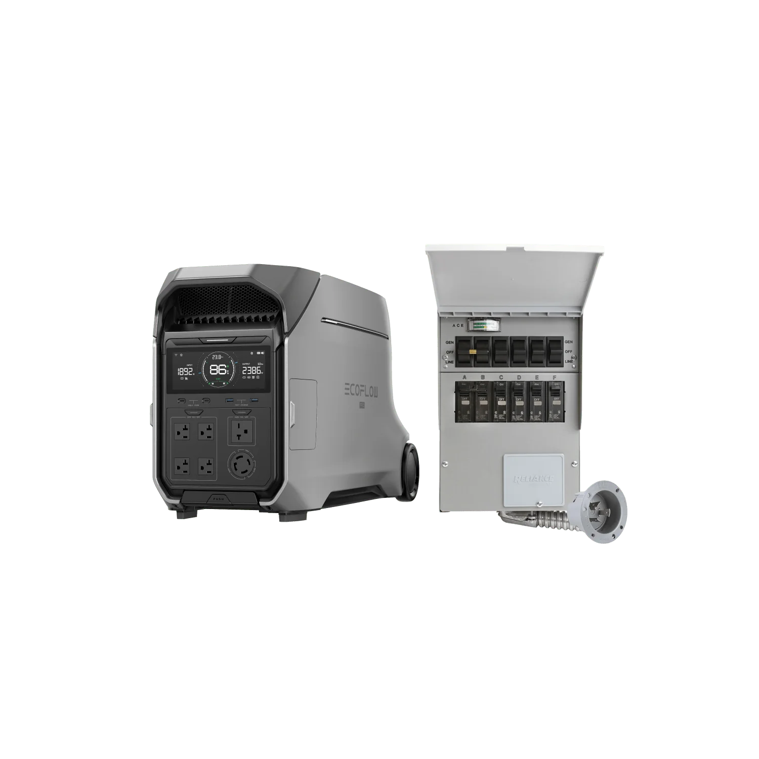 EcoFlow DELTA Pro 3 Portable Power Station + Transfer Switch