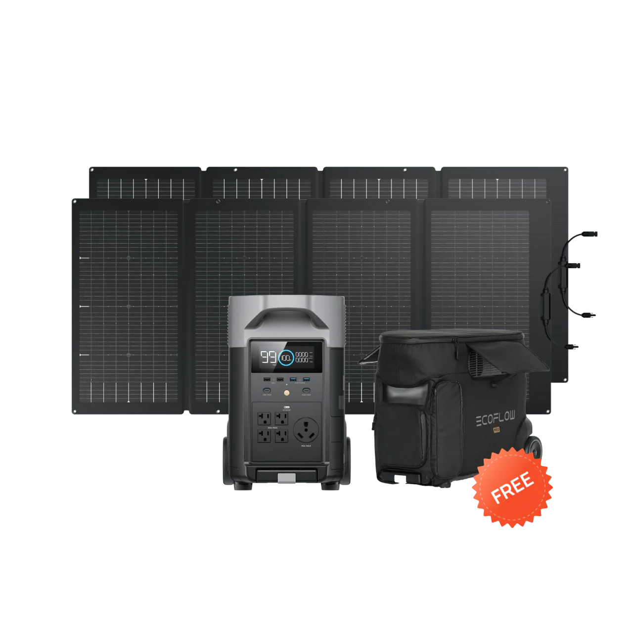 EcoFlow DELTA Pro + 2*220W Portable Solar Panels + DELTA Pro Bag (Free)