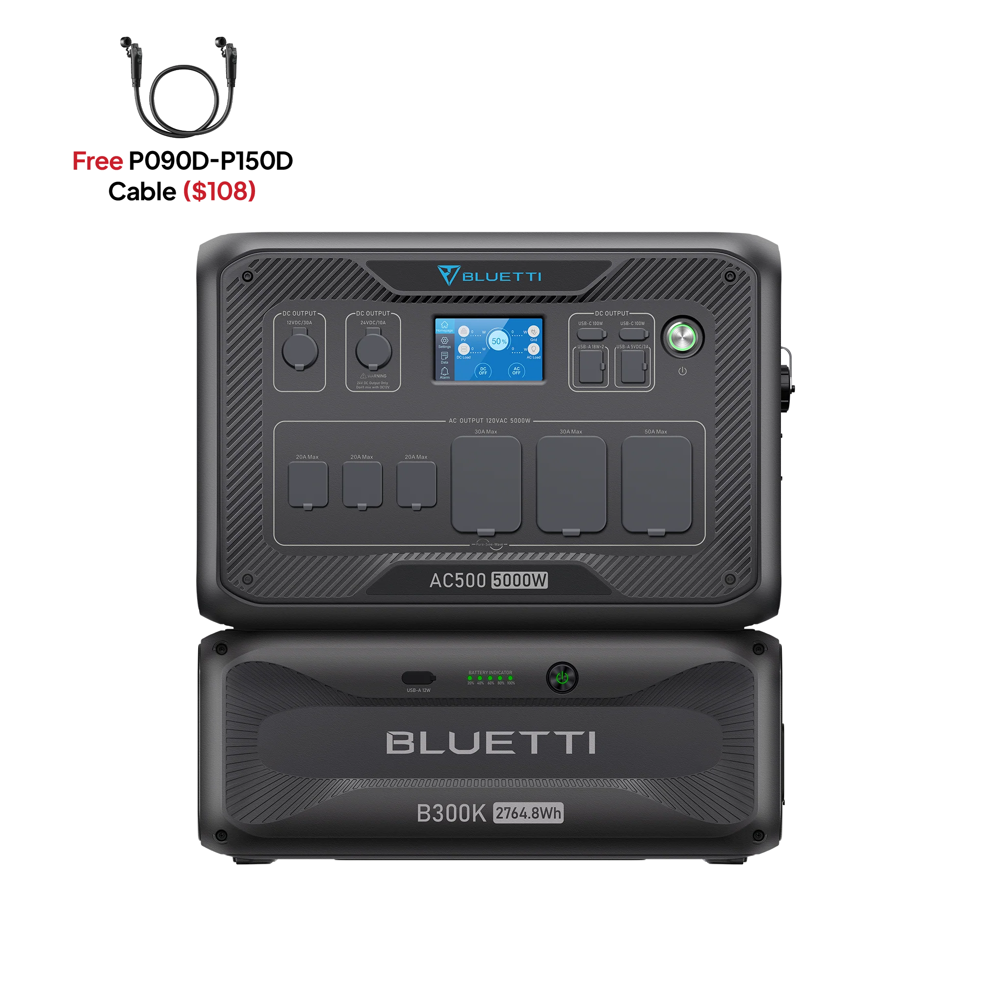 BLUETTI AC500+B300K (Free P090D-P150D Cable) | Home Battery Backup