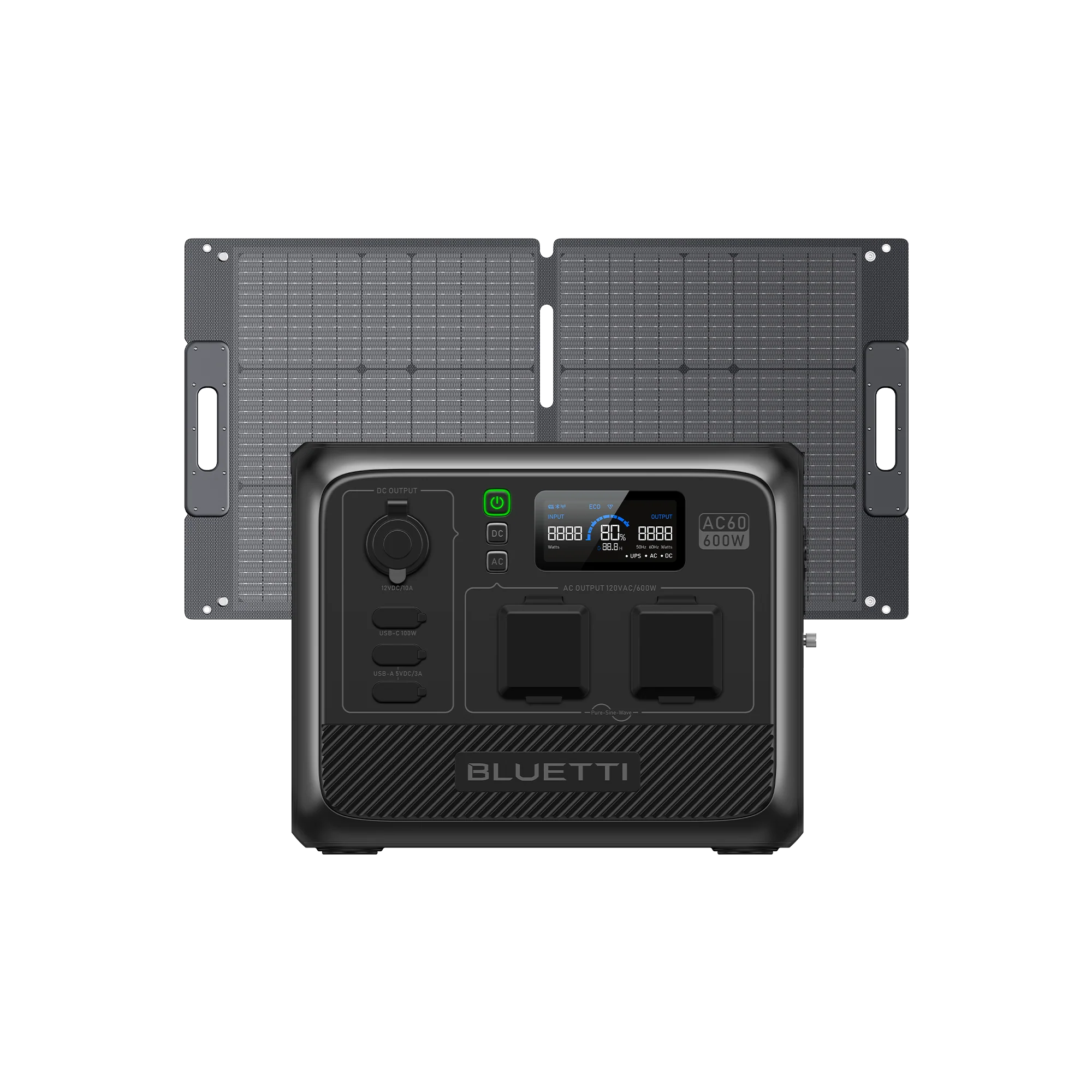 BLUETTI AC60+SP100L Solar Generator | 600W 403Wh