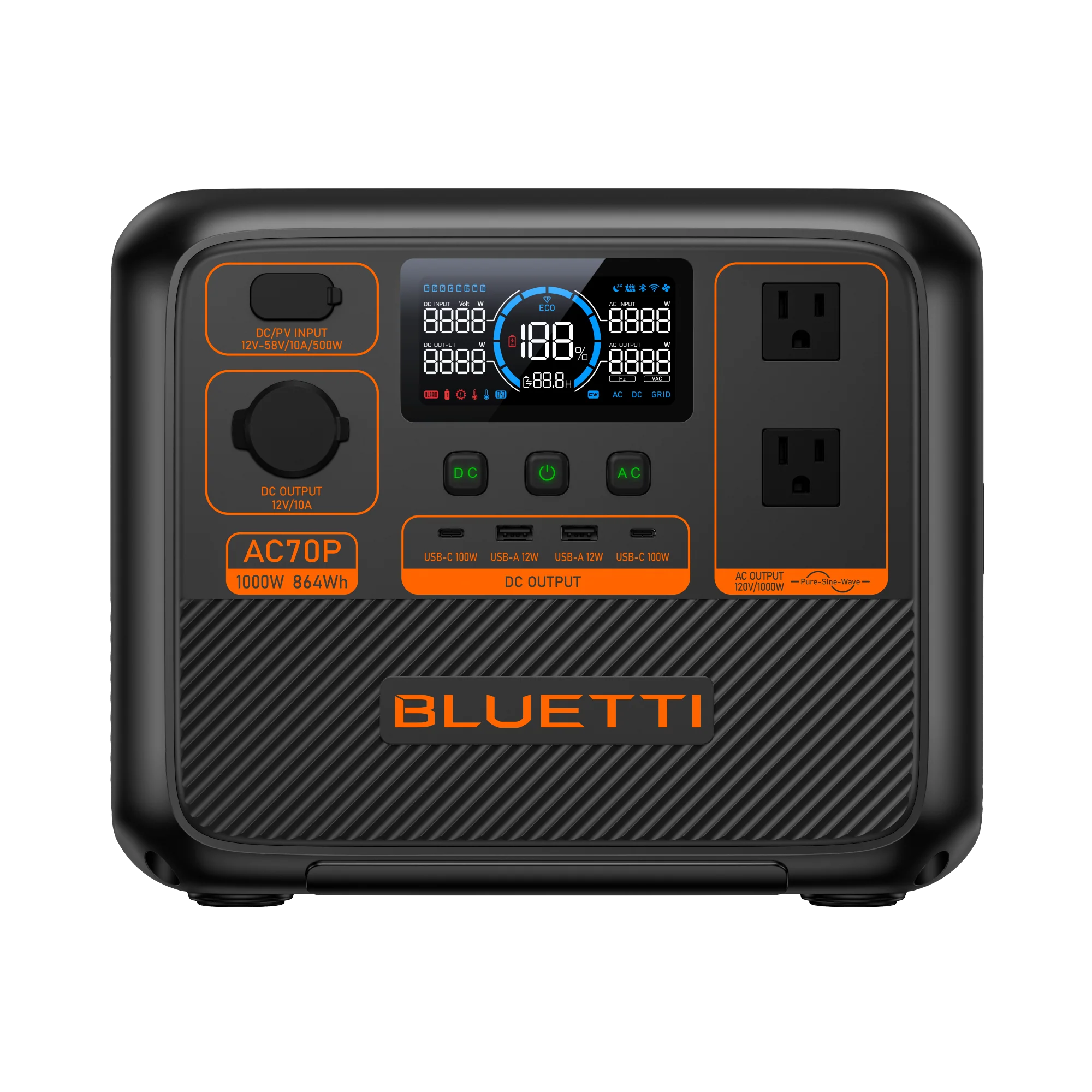 BLUETTI AC70P Portable Power Station | 1000W 864Wh -A