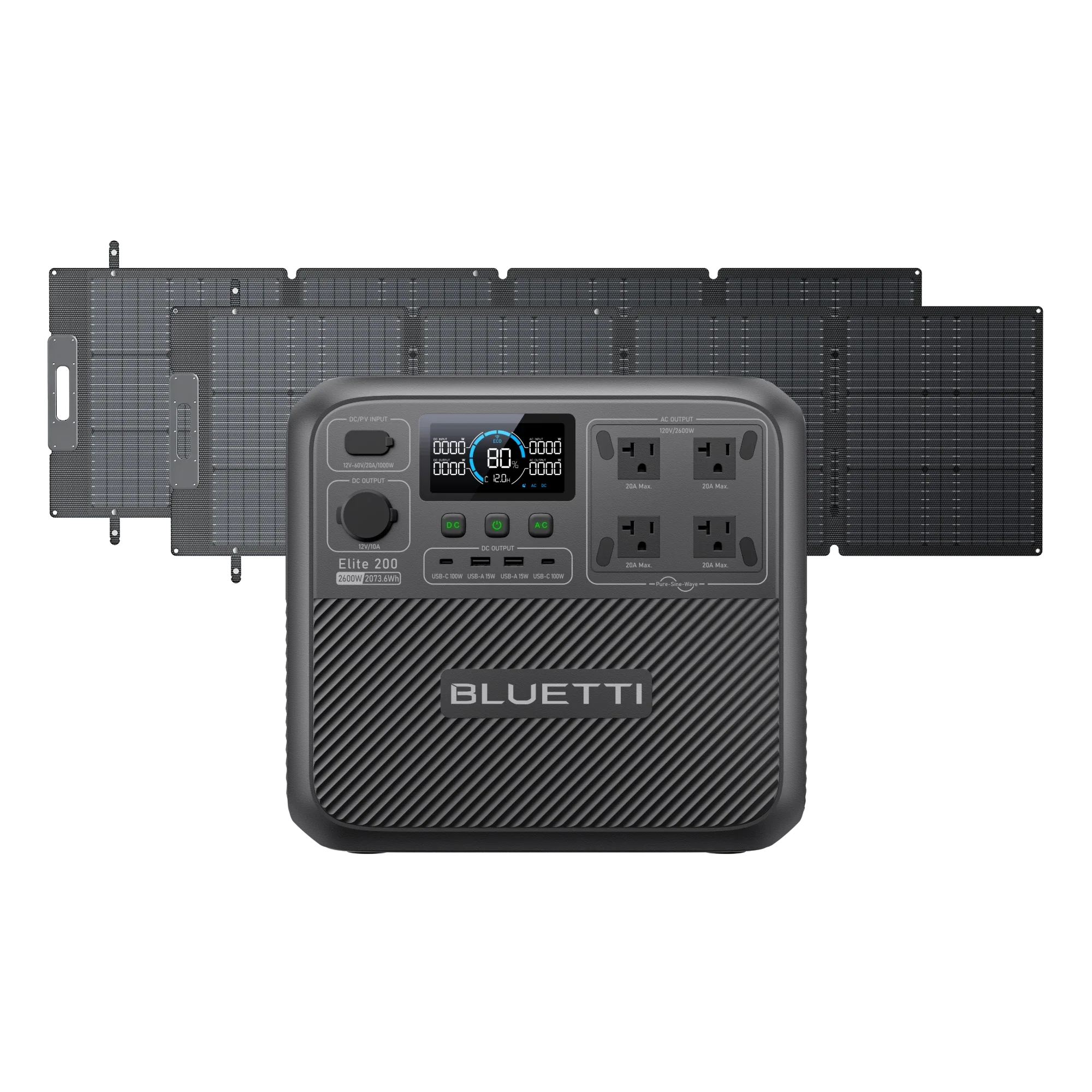 BLUETTI Elite 200 V2+2*200W solar generator