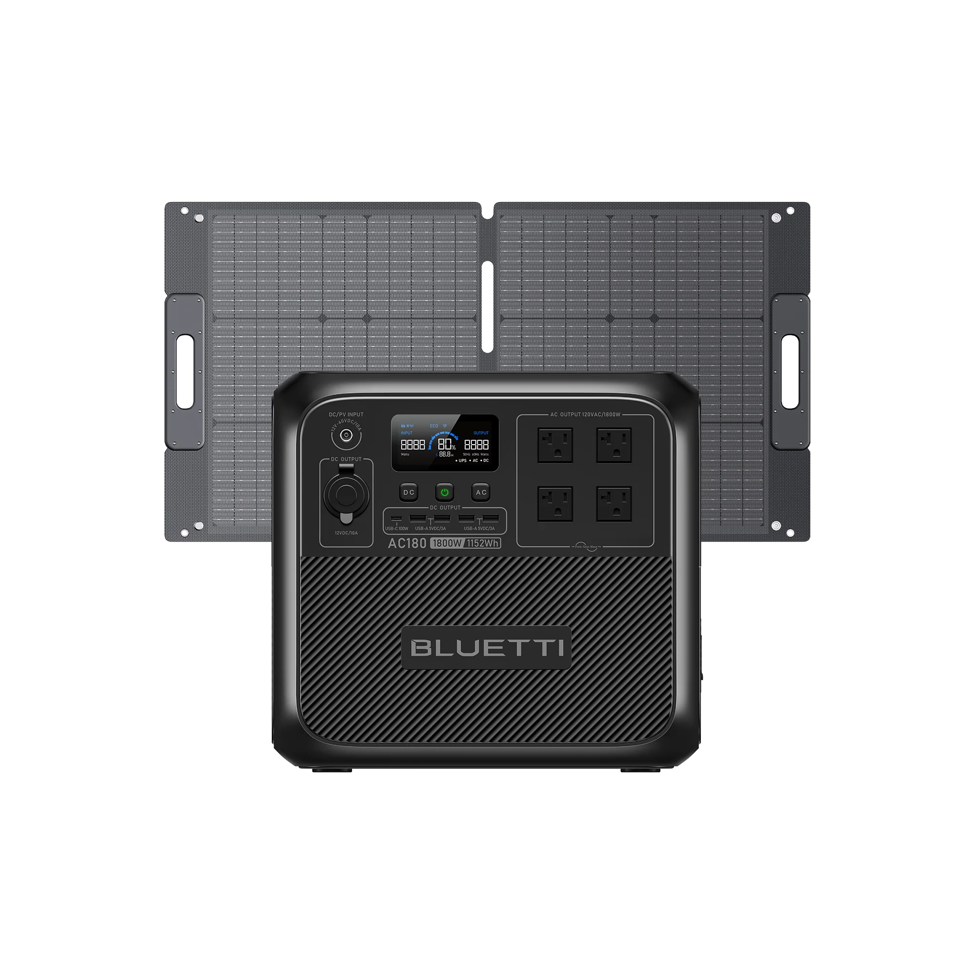 BLUETTI AC180 +SP100L Solar Portable Power Station-A