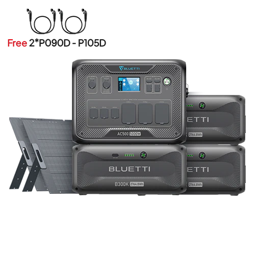 BLUETTI AC500+3*B300K+2*350W Solar (Free P090D-P150D Cable) | Home Battery Backup