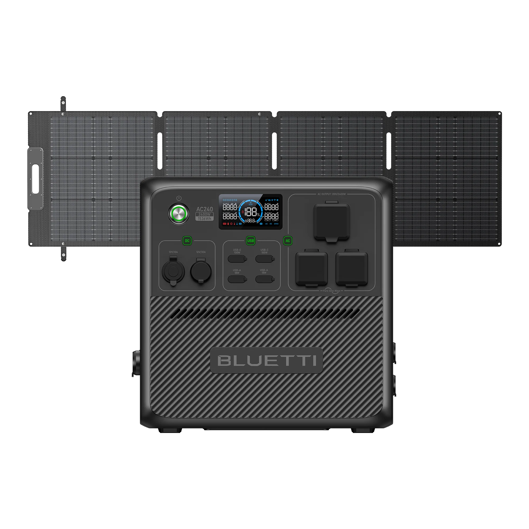 BLUETTI AC240 Solar Generator | 2,400W,1,536Wh