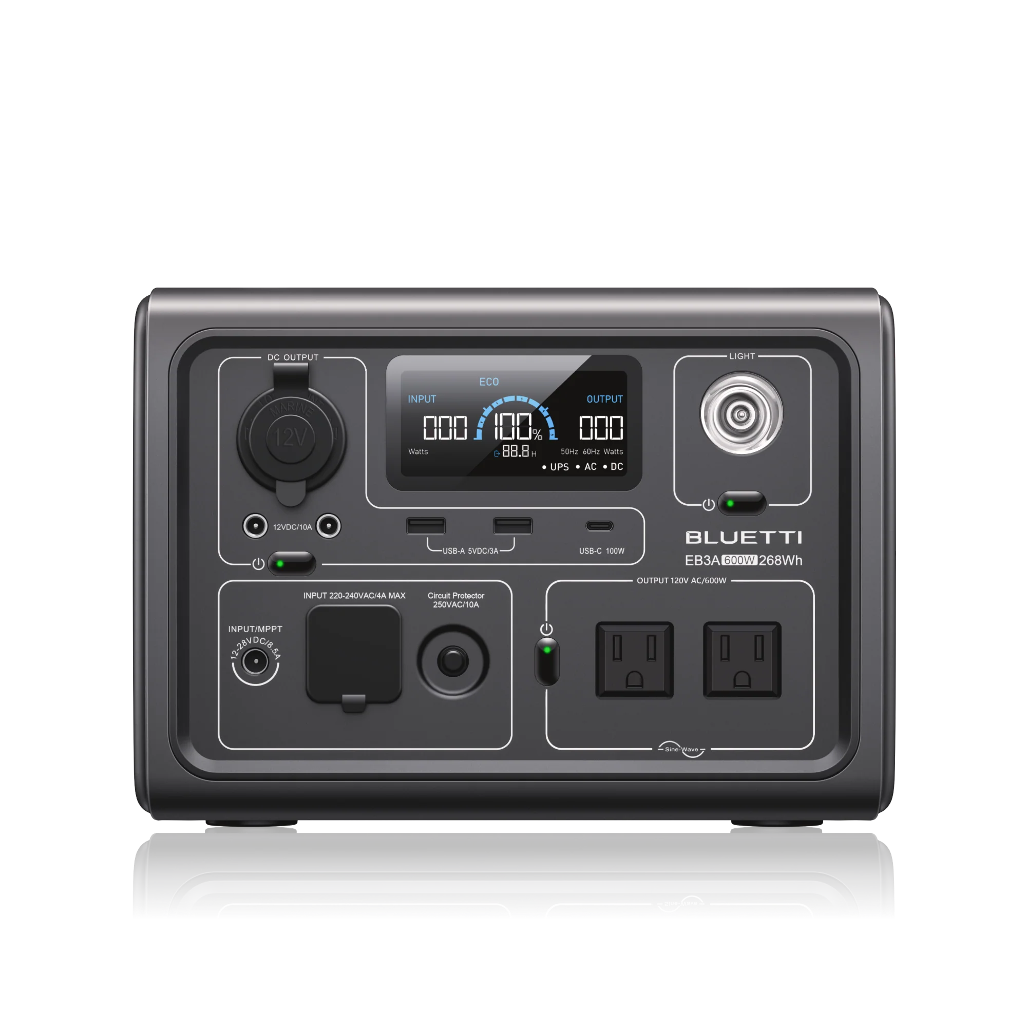 BLUETTI EB3A Portable Power Station | 600W 268Wh