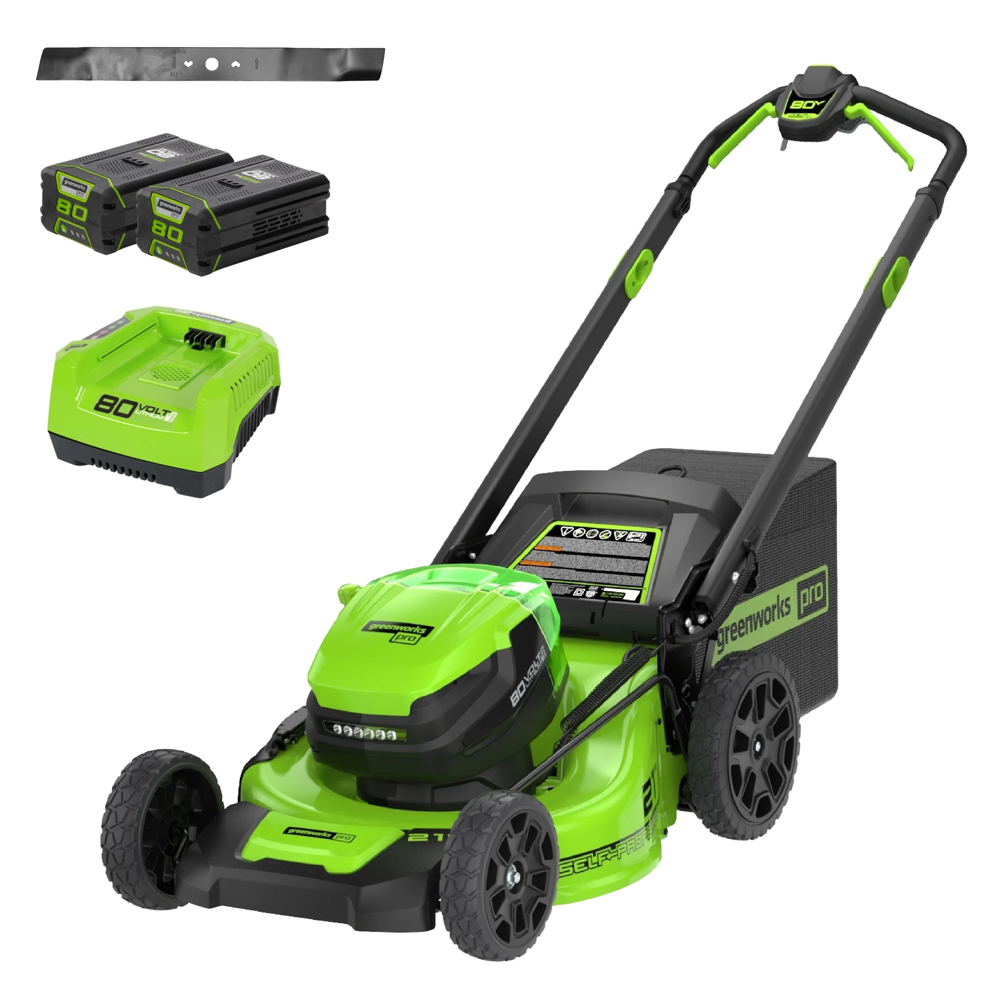 RENEWED 80V 21 Cordless Battery 4-in-1 Self-Propelled Lawn Mower w/ Two (2) 4.0Ah Batteries & Rapid Charger