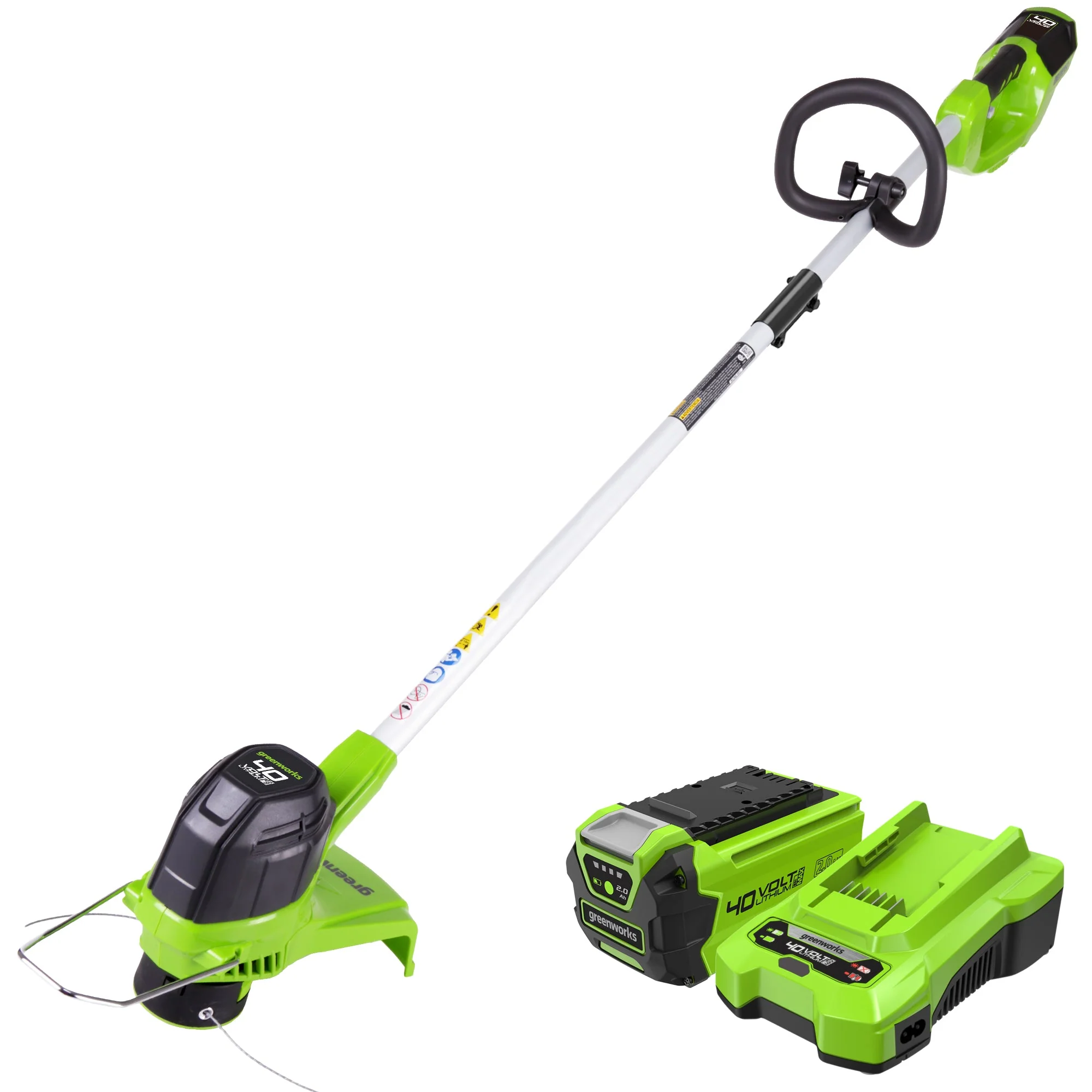 40V 12 Cordless Battery String Trimmer, 550 CFM Blower & 24 Hedge Trimmer Combo Kit w/ 2.0 Ah Battery & Charger