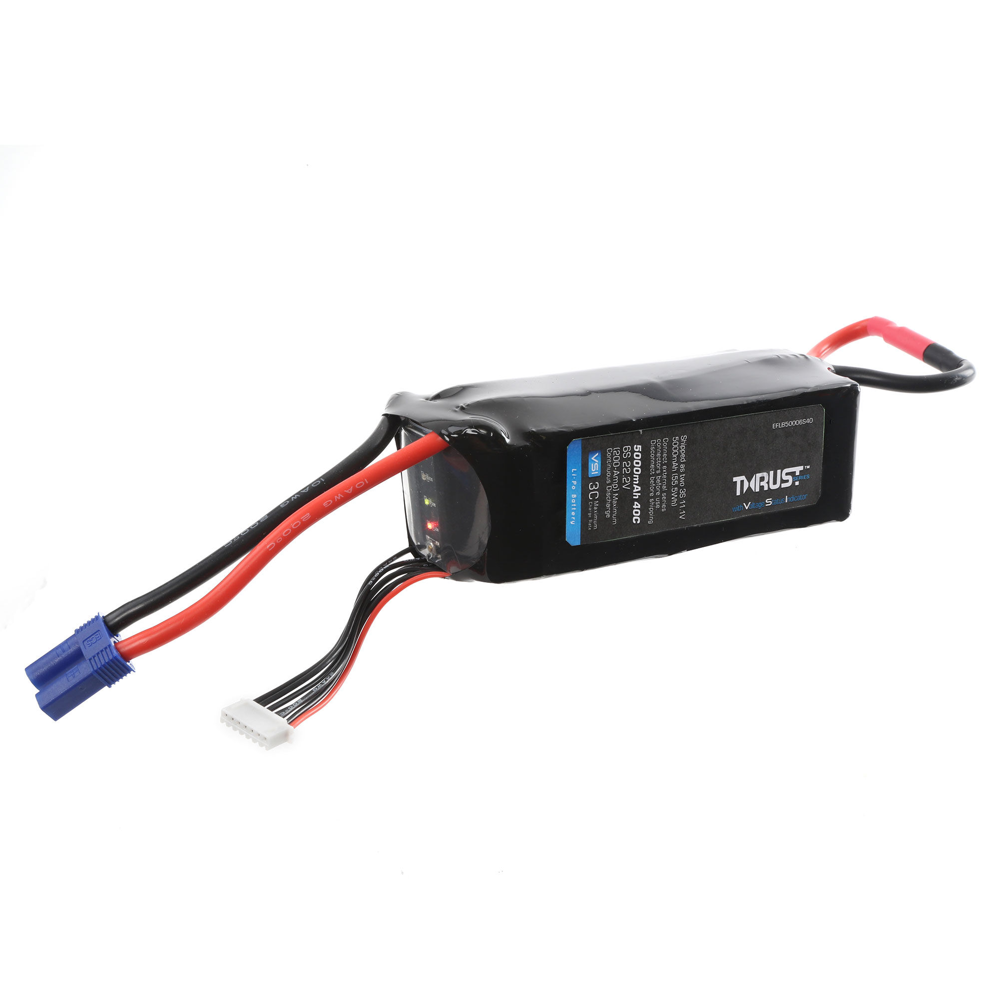 22.2V 5000mAh 6S 40C Thrust VSI LiPo Battery: EC5
