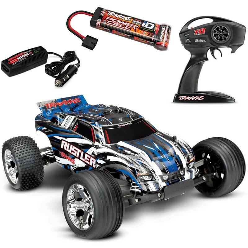 Traxxas Rustler XL-5 RTR RC Truck w/ID Battery & Quick Charger