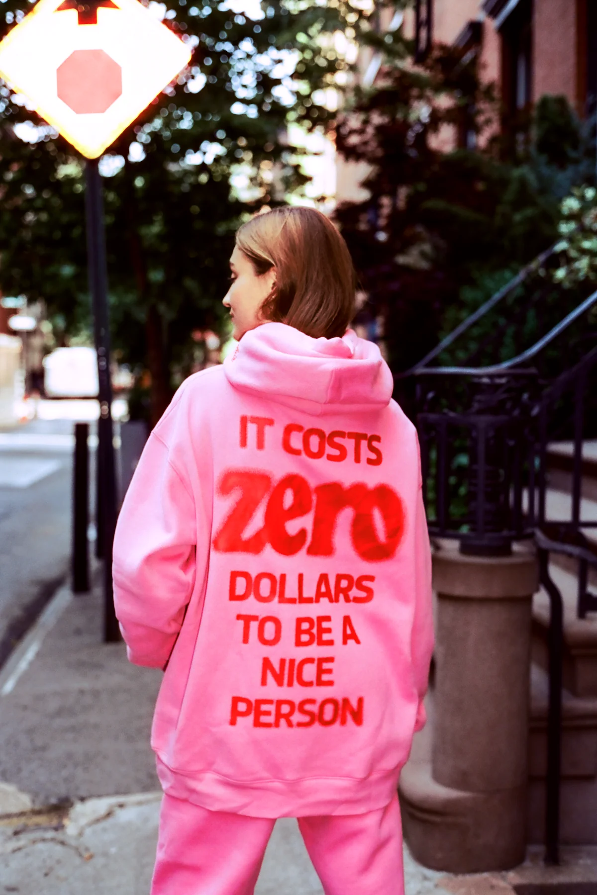 It Costs $0.00 To Be A Nice Person Pink Hoodie