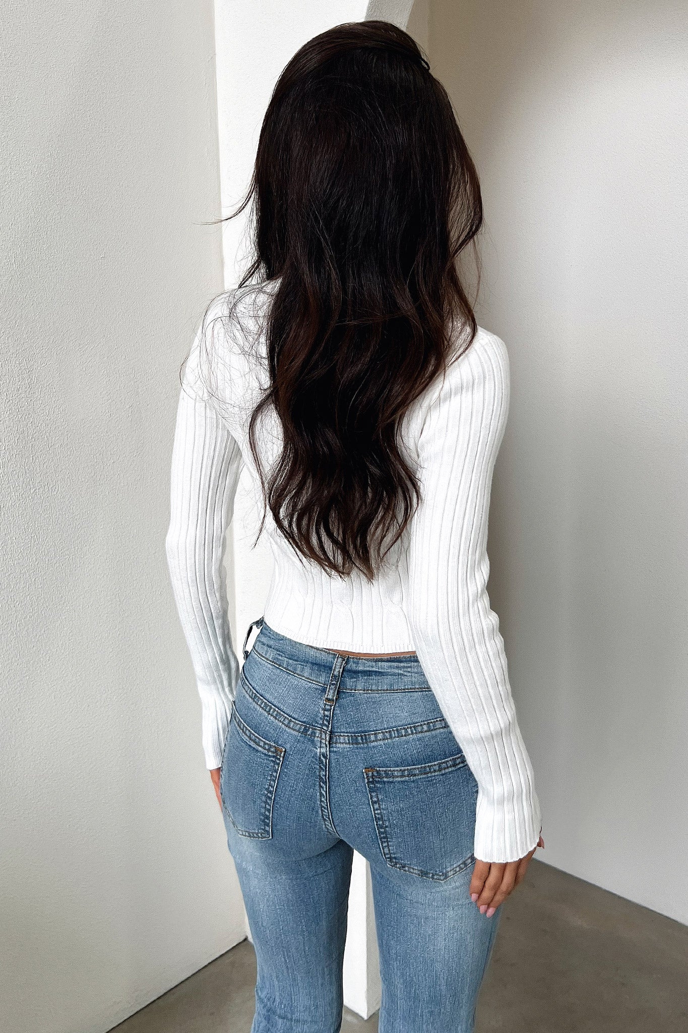 Kathy Knit Zip-Up - Cream