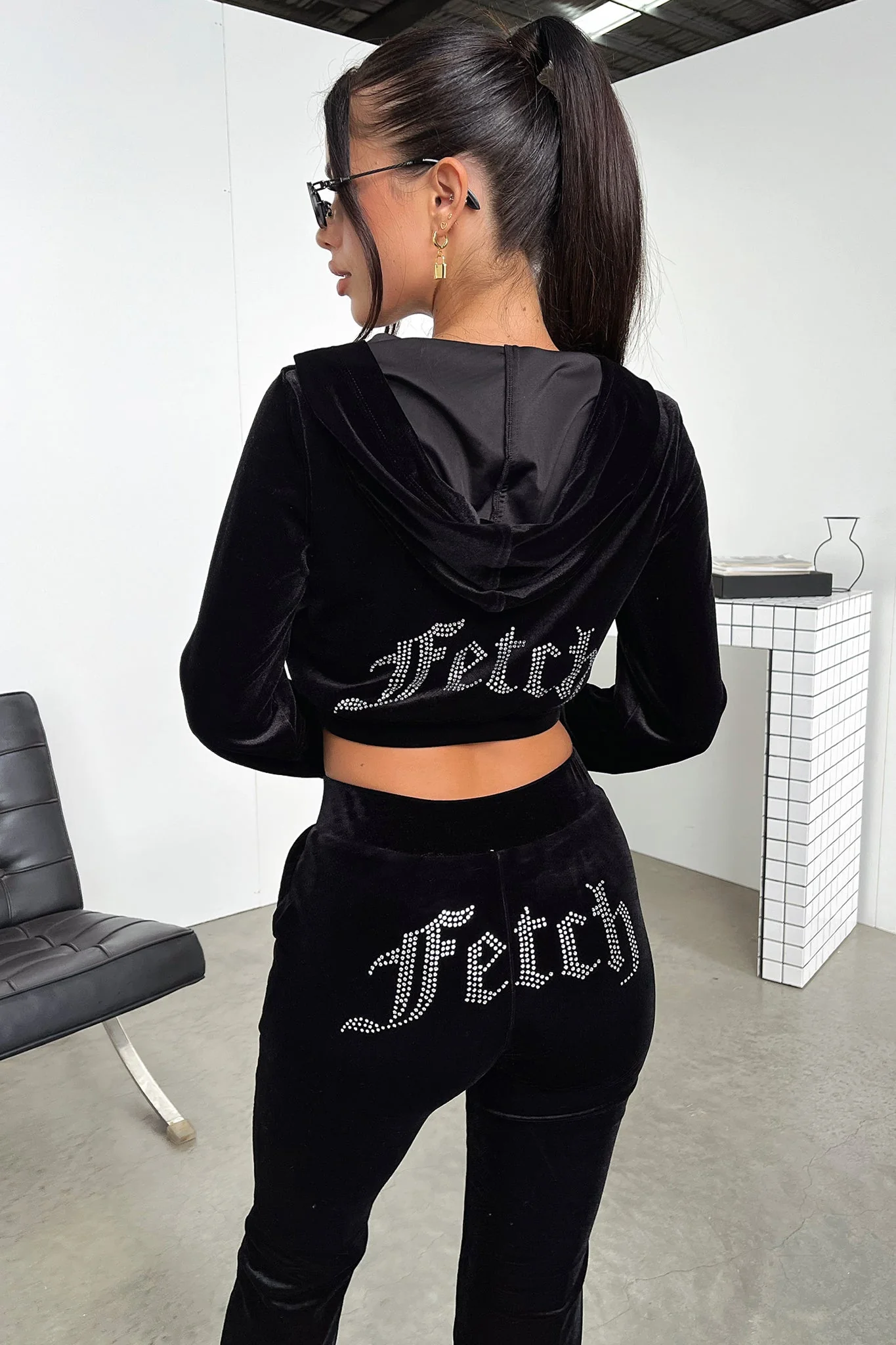Beba Cropped Hoodie - Black