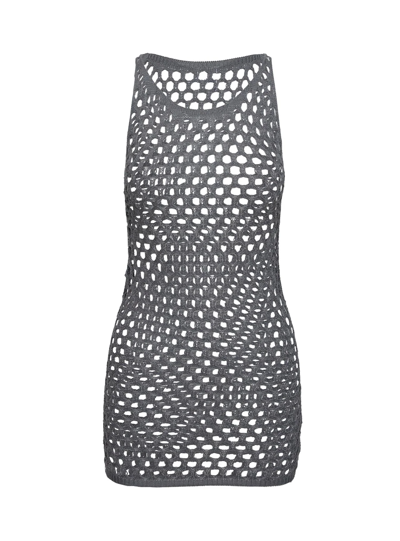Keanes Net Mini Dress Charcoal