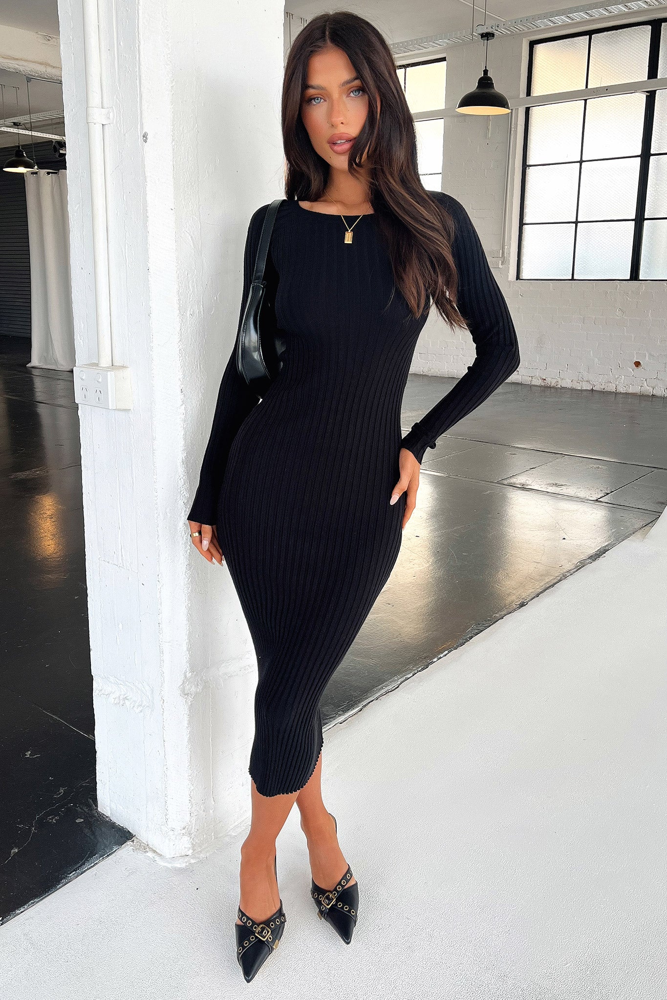 Hollis Midi Dress - Black