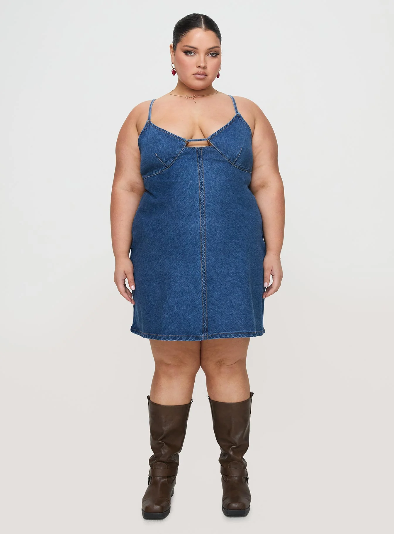 Arwen Denim Mini Dress Blue Curve