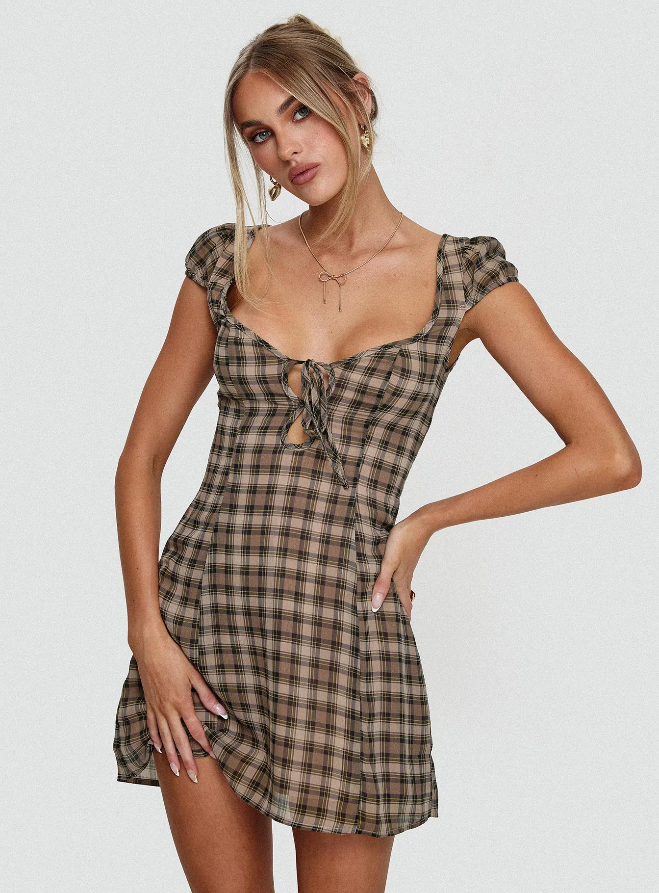 Alora Mini Dress Check Multi