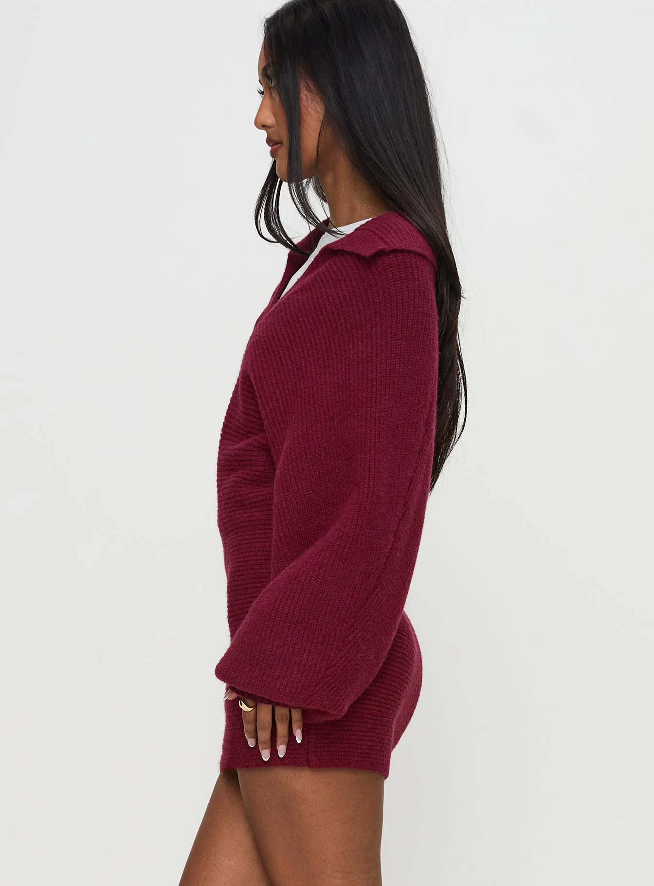 Thorelle Sweater Mini Dress Burgundy