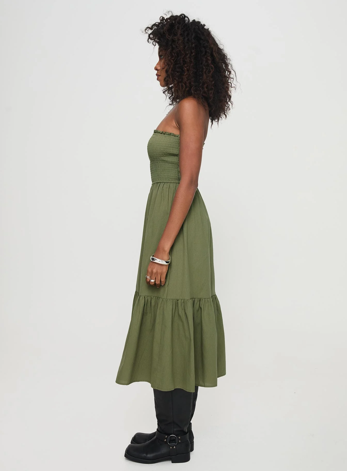 Chani Strapless Maxi Dress Olive