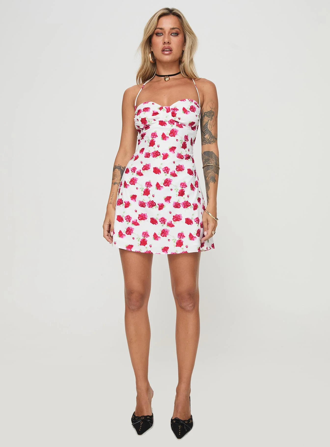 Arslan Mini Dress White Floral