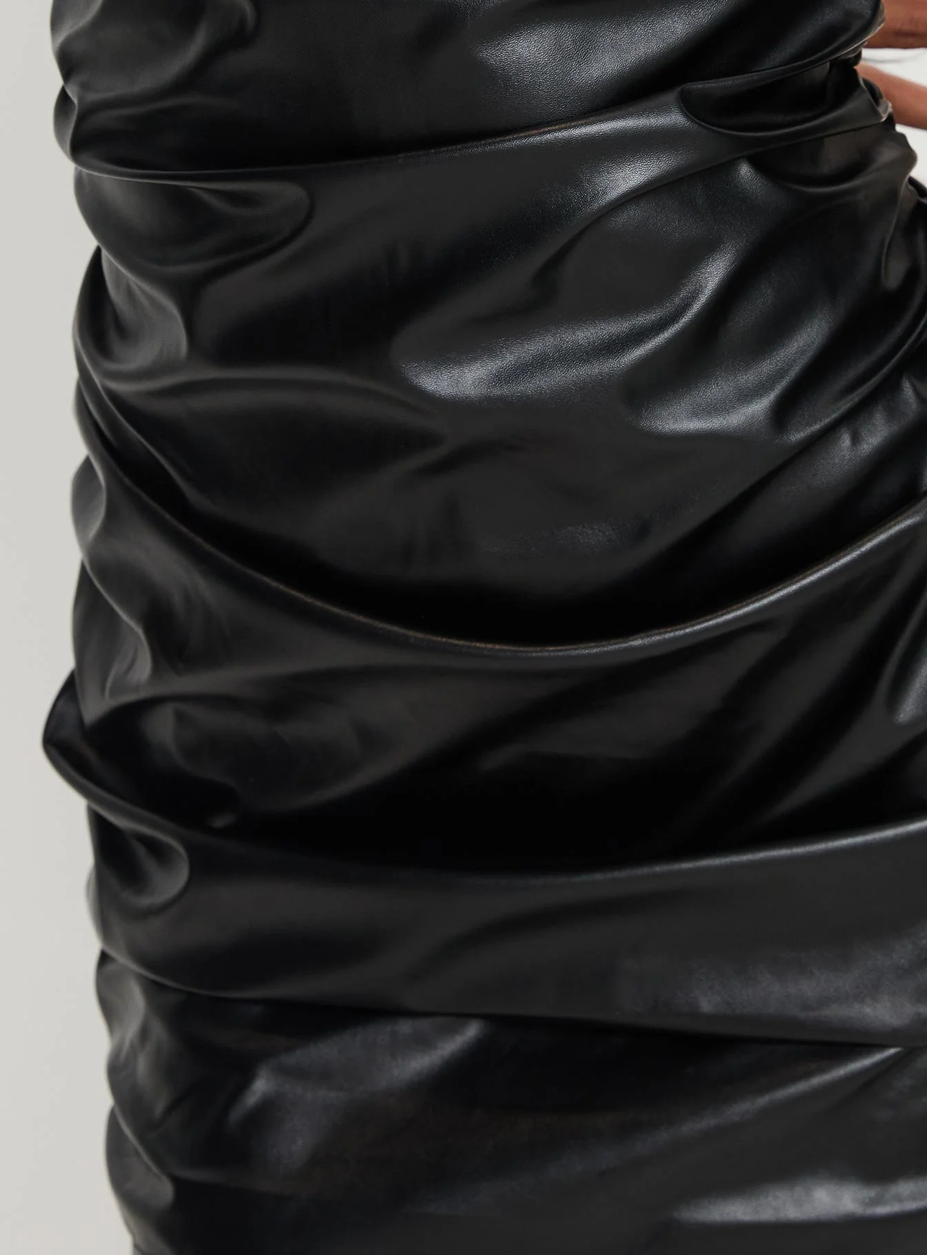 Fonteiro Faux Leather Mini Dress Black